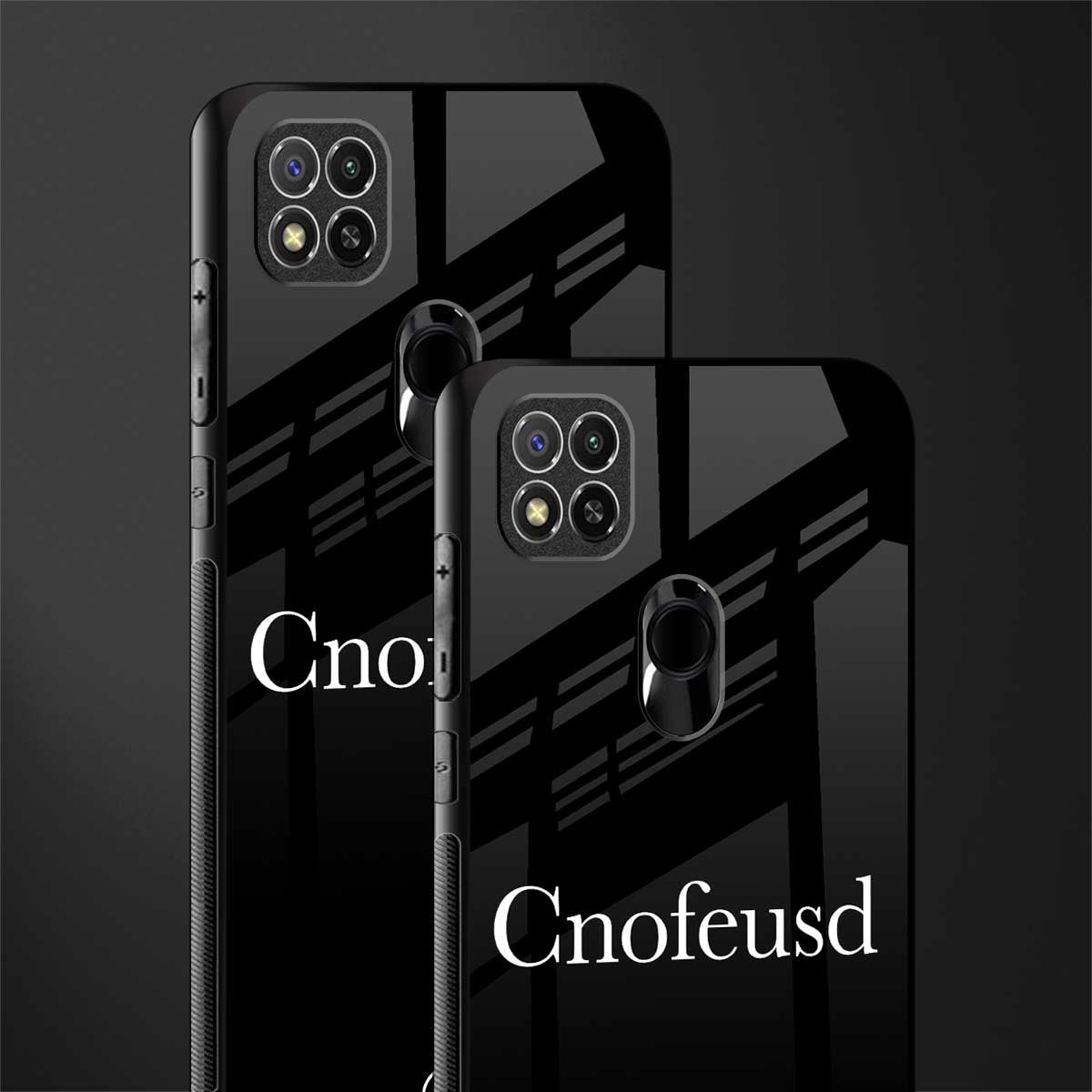 cnofeusd confused black glass case for poco c31 image-2