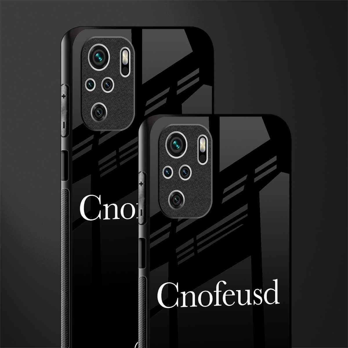 cnofeusd confused black glass case for redmi note 10 image-2