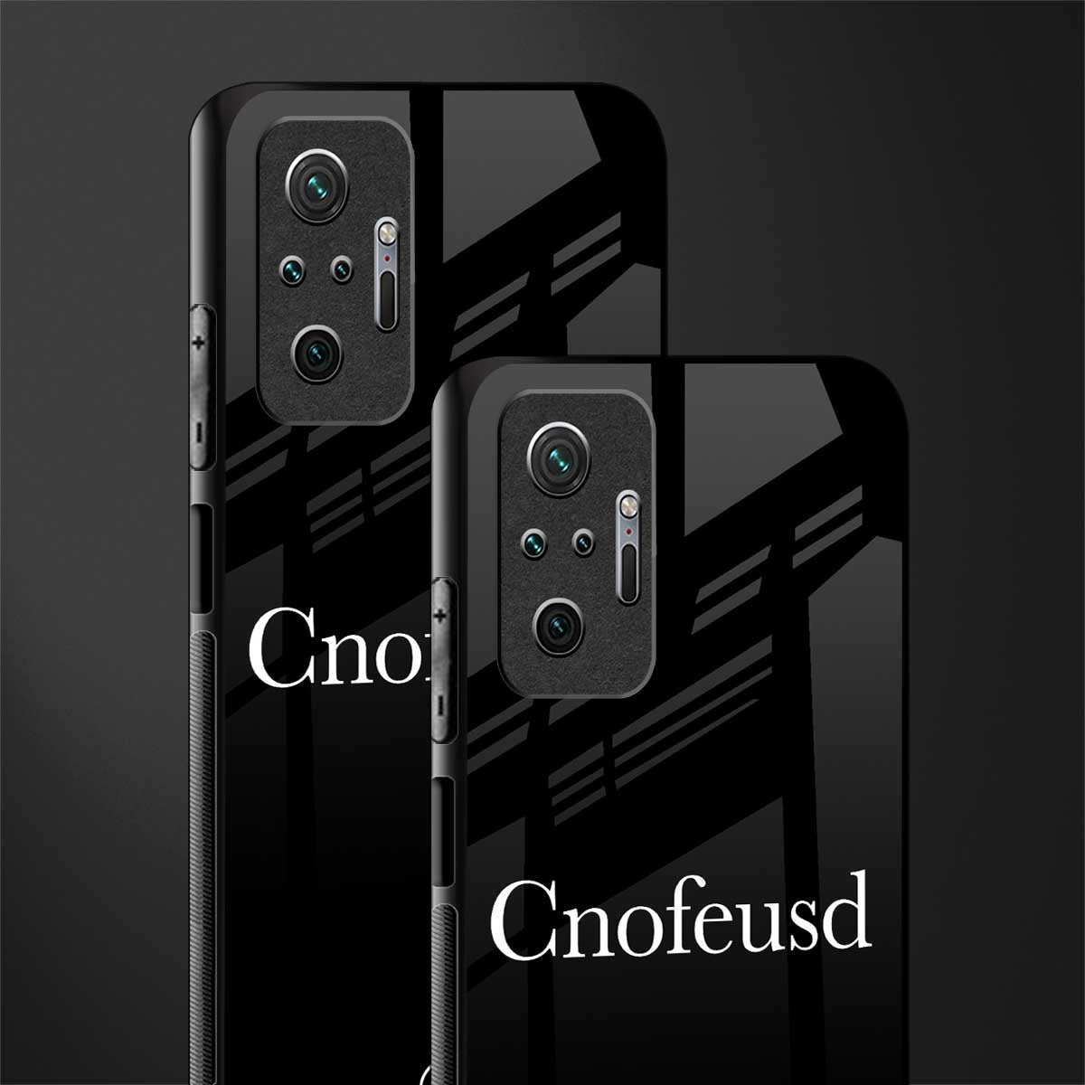 cnofeusd confused black glass case for redmi note 10 pro image-2