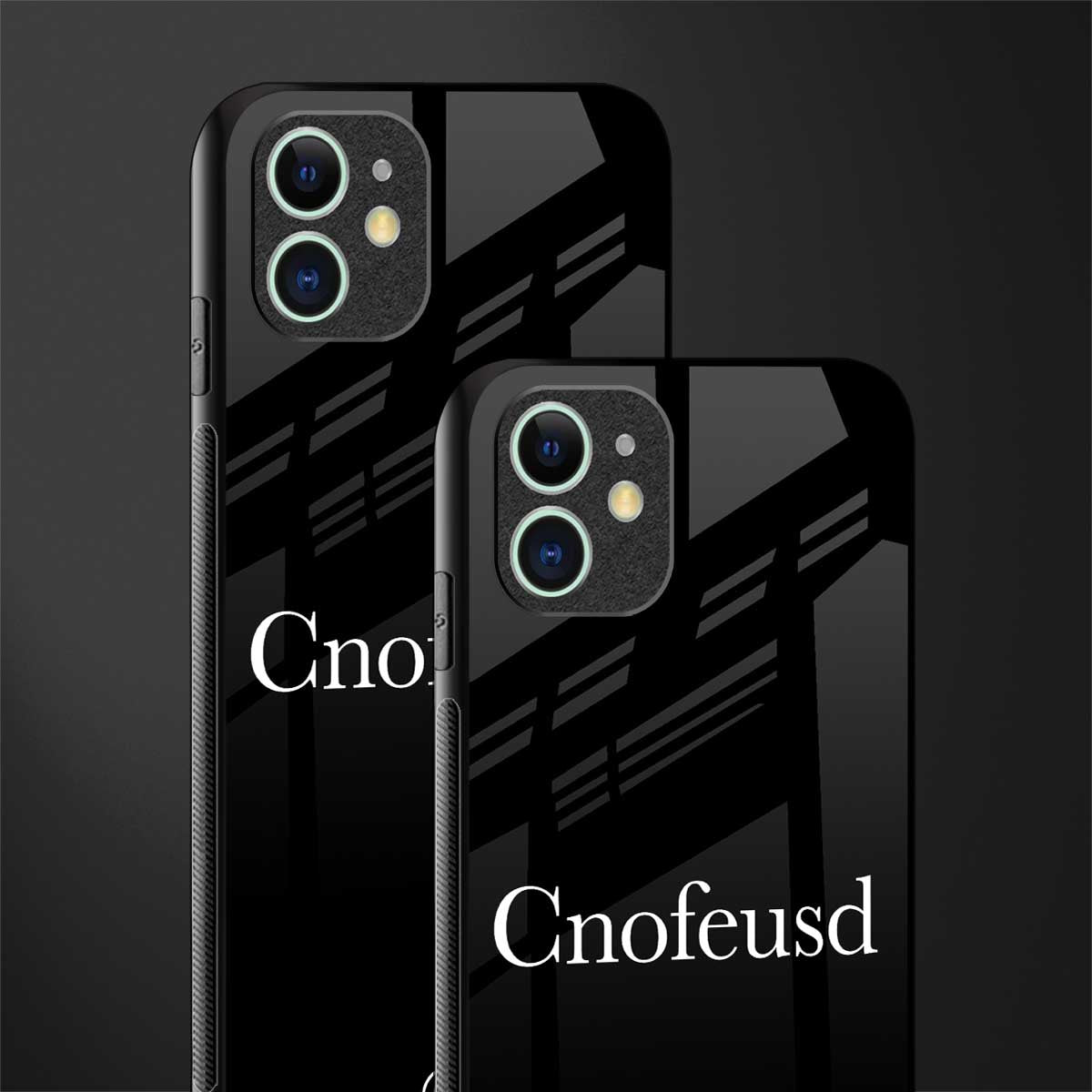 cnofeusd confused black glass case for iphone 12 mini image-2