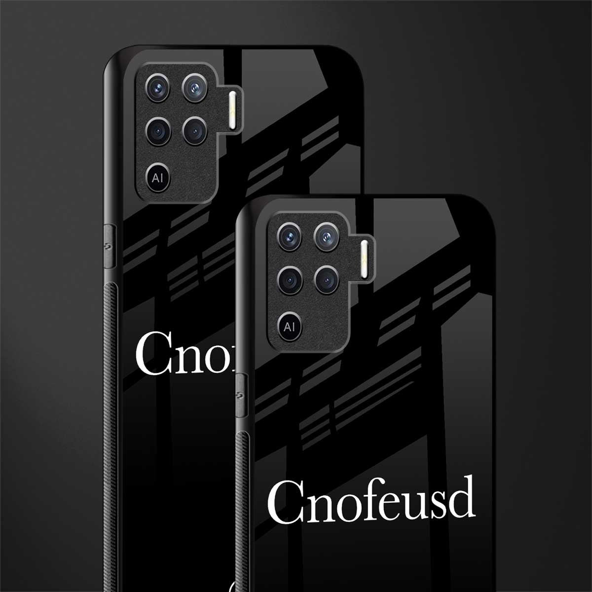 cnofeusd confused black glass case for oppo f19 pro image-2