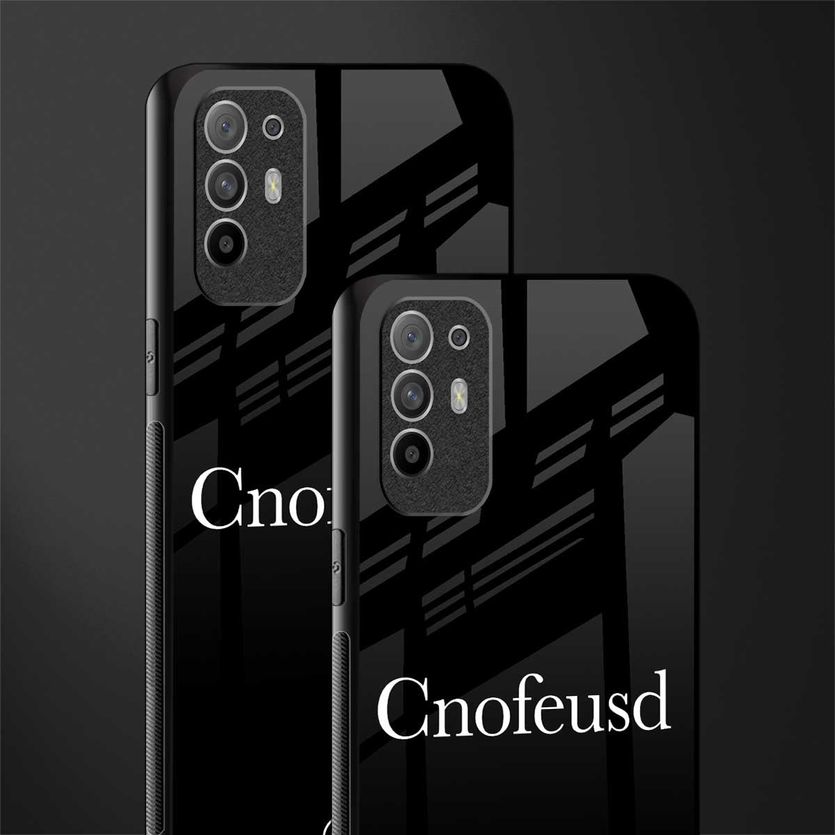 cnofeusd confused black glass case for oppo f19 pro plus image-2