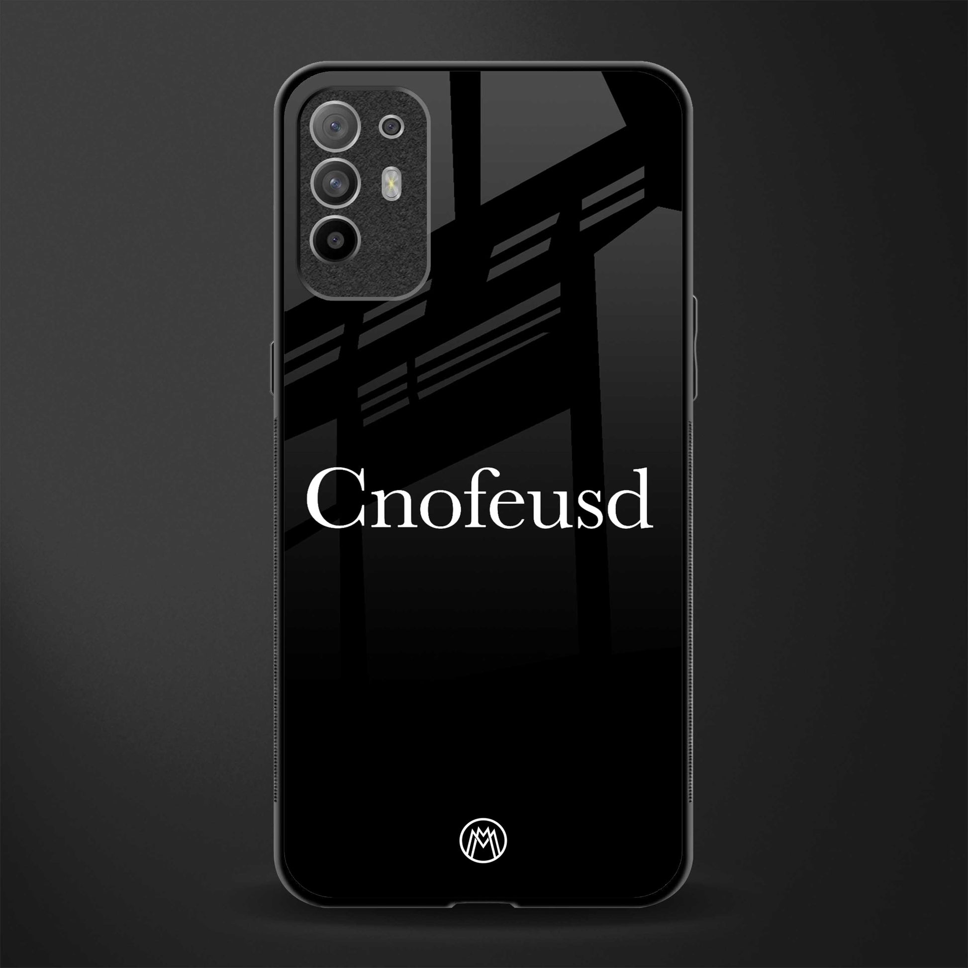 cnofeusd confused black glass case for oppo f19 pro plus image