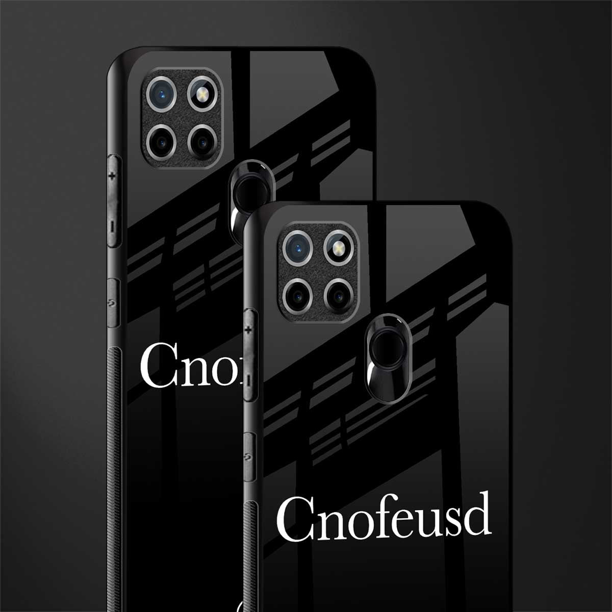 cnofeusd confused black glass case for realme c21 image-2