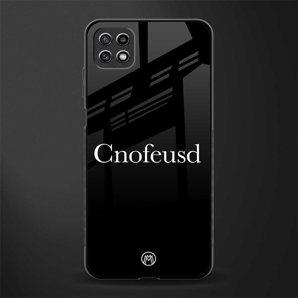 cnofeusd confused black glass case for samsung galaxy a22 5g image