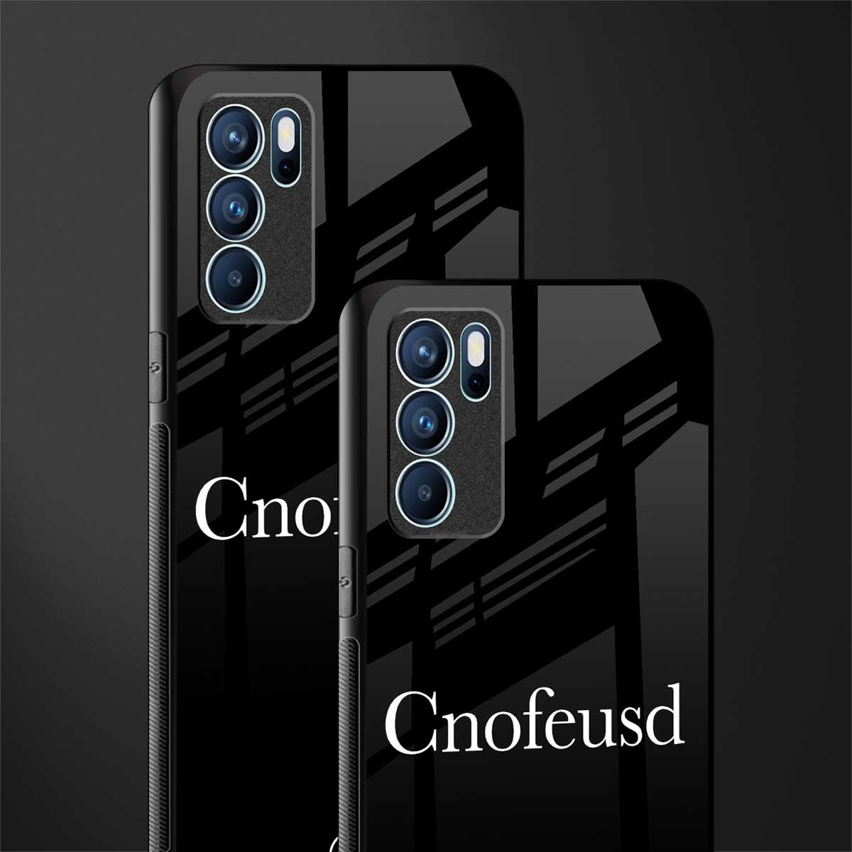 cnofeusd confused black glass case for oppo reno6 pro 5g image-2