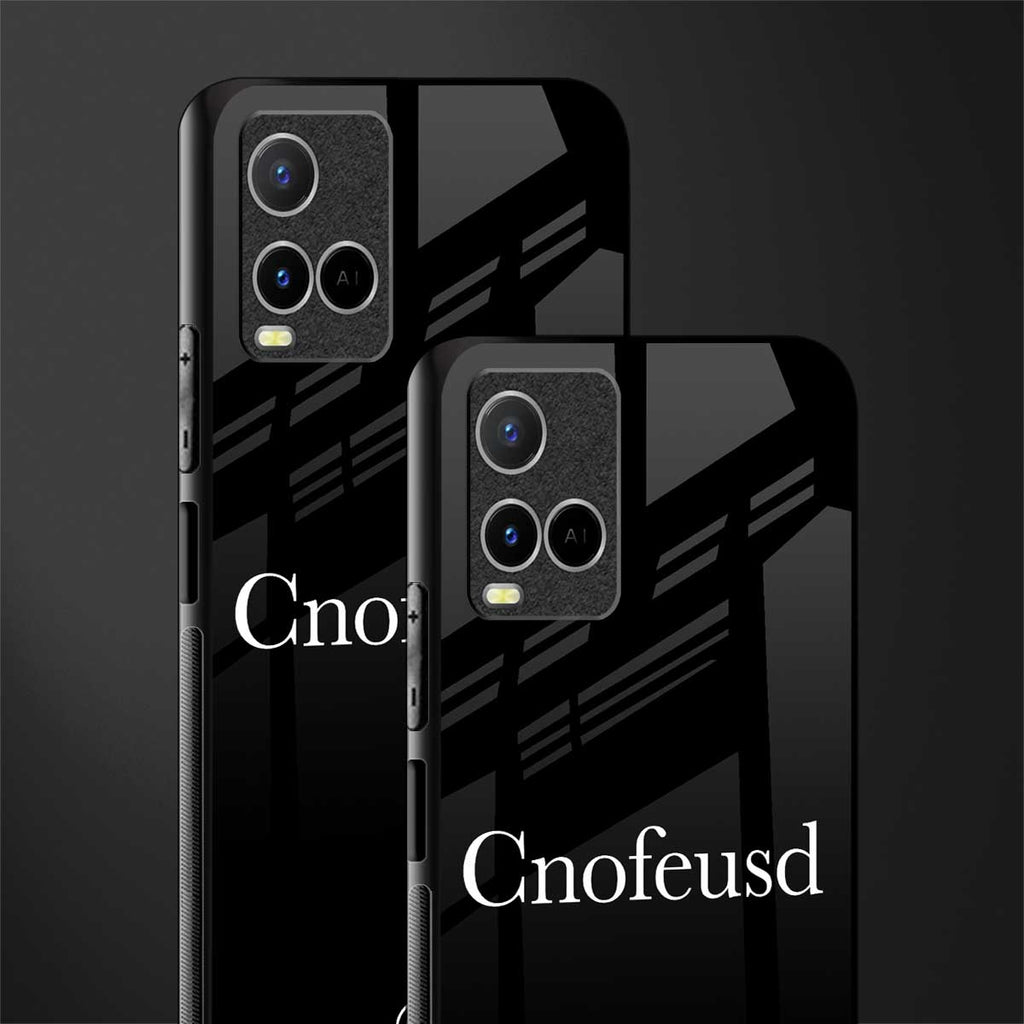 cnofeusd confused black glass case for vivo y21s image-2