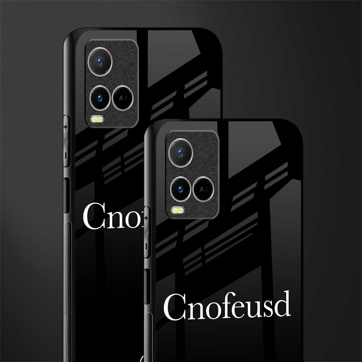 cnofeusd confused black glass case for vivo y21s image-2