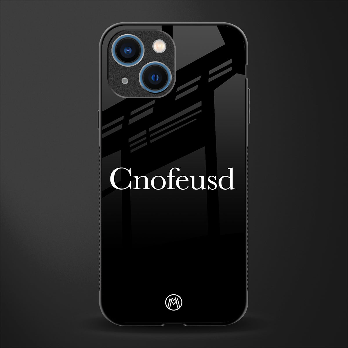 cnofeusd confused black glass case for iphone 13 mini image