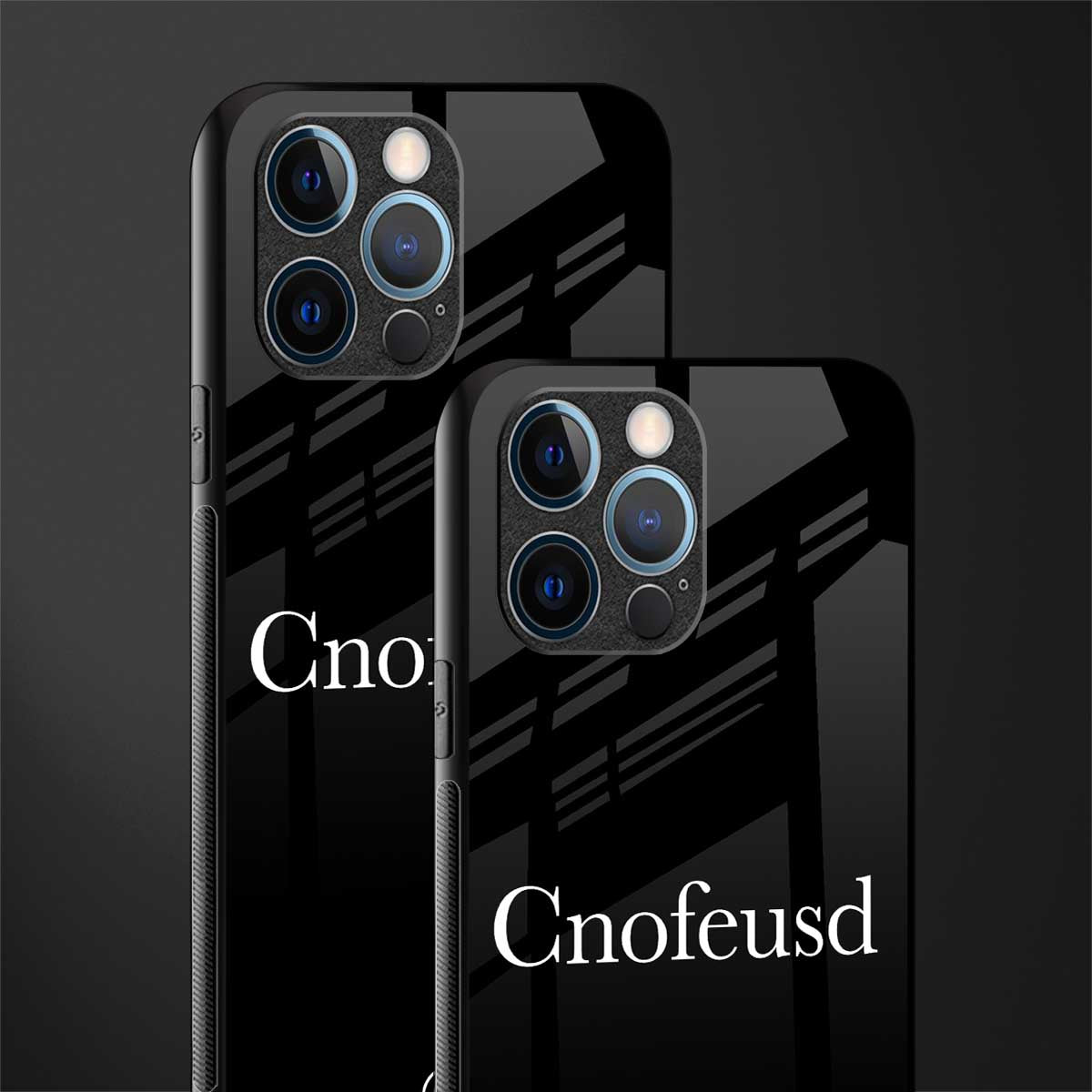 cnofeusd confused black glass case for iphone 12 pro image-2