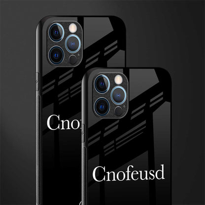 cnofeusd confused black glass case for iphone 12 pro max image-2
