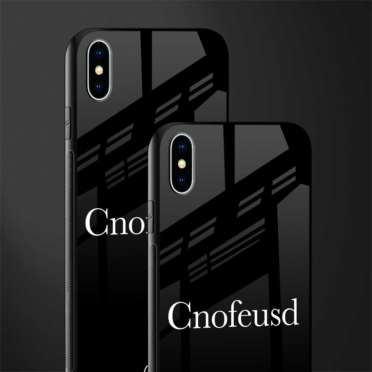 cnofeusd confused black glass case for iphone xs max image-2