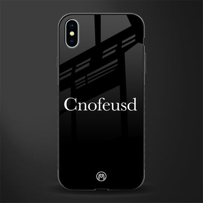 cnofeusd confused black glass case for iphone xs max image