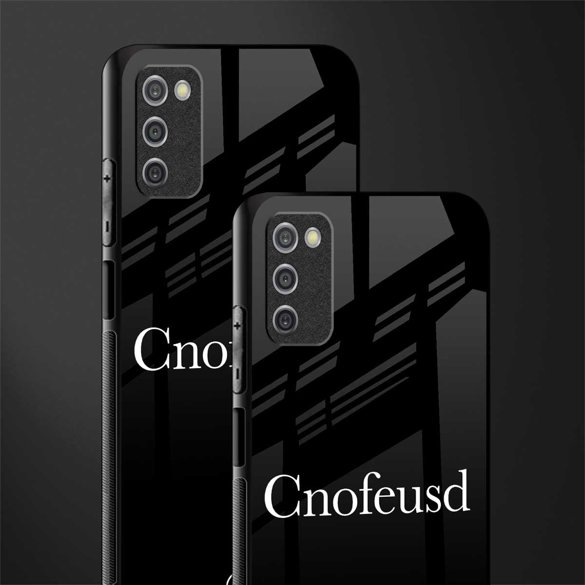 cnofeusd confused black glass case for samsung galaxy a03s image-2