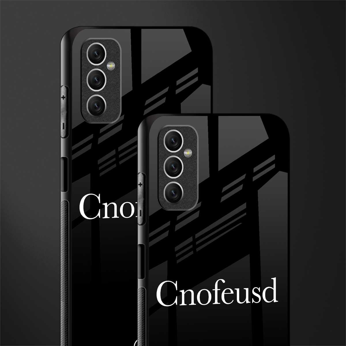 cnofeusd confused black glass case for samsung galaxy m52 5g image-2