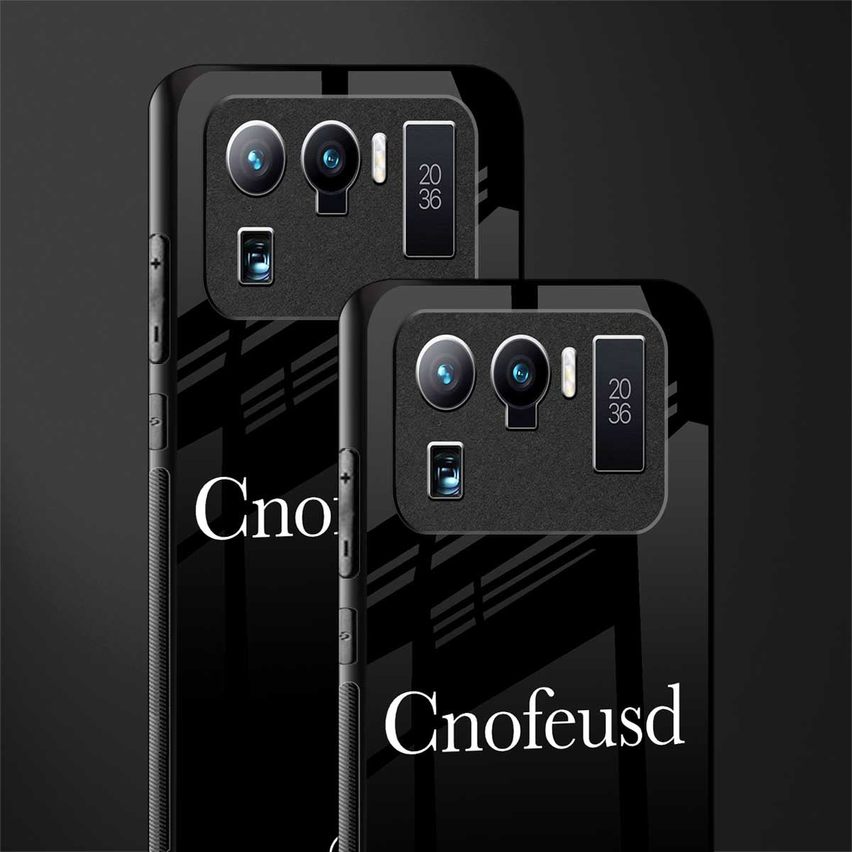 cnofeusd confused black glass case for mi 11 ultra 5g image-2