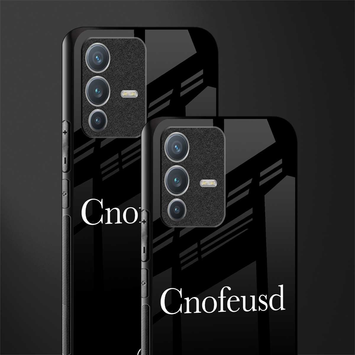cnofeusd confused black glass case for vivo v23 pro 5g image-2