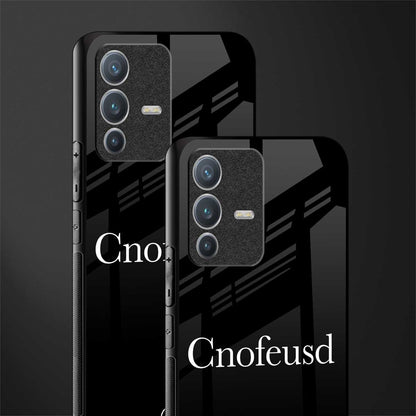 cnofeusd confused black glass case for vivo v23 pro 5g image-2