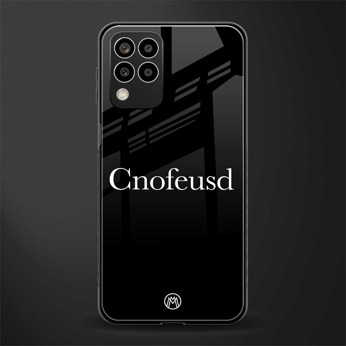 cnofeusd confused black back phone cover | glass case for samsung galaxy m33 5g