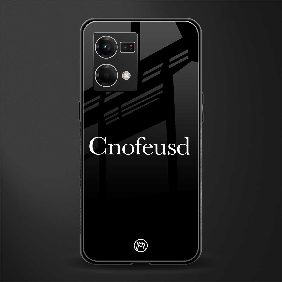 cnofeusd confused black back phone cover | glass case for oppo f21 pro 4g