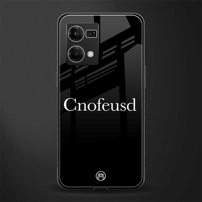 cnofeusd confused black back phone cover | glass case for oppo f21 pro 4g