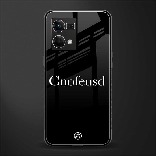cnofeusd confused black back phone cover | glass case for oppo f21 pro 4g