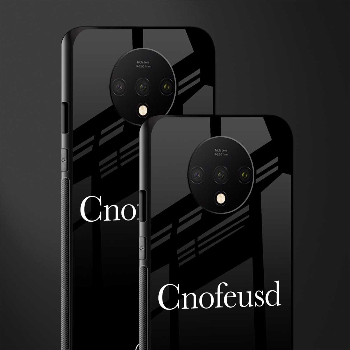 cnofeusd confused black glass case for oneplus 7t image-2