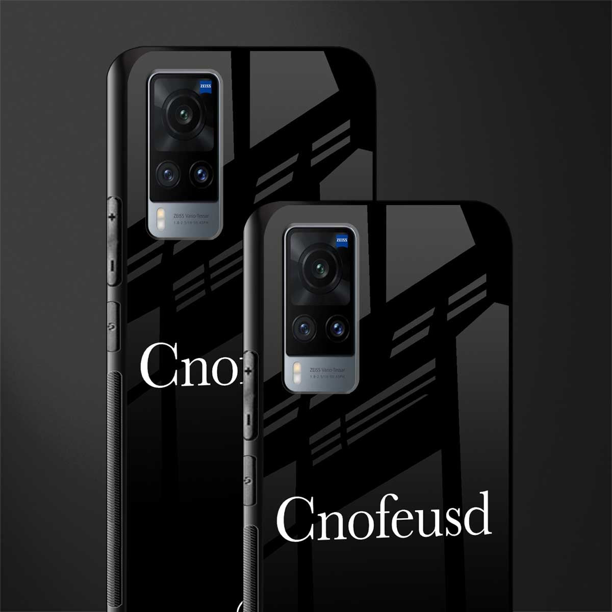 cnofeusd confused black glass case for vivo x60 image-2