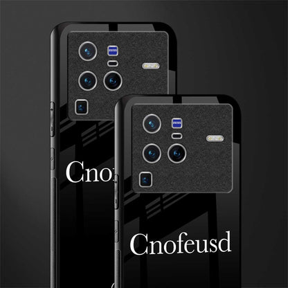 cnofeusd confused black glass case for vivo x80 pro 5g image-2