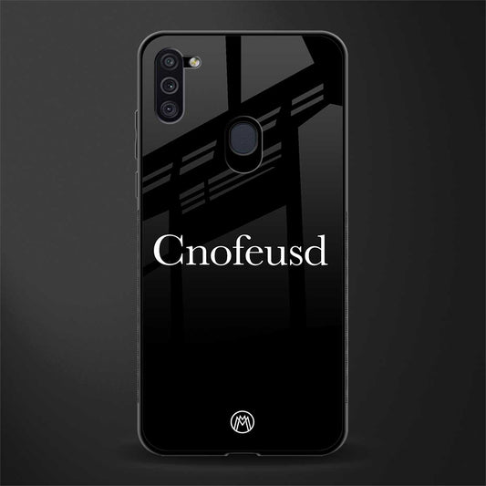 cnofeusd confused black glass case for samsung galaxy m11 image