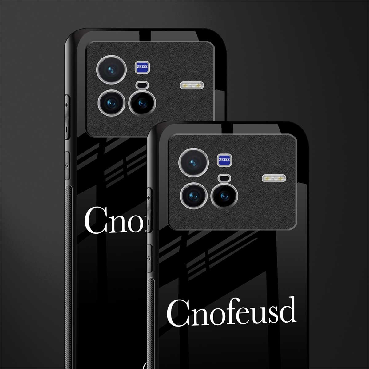 cnofeusd confused black glass case for vivo x80 image-2