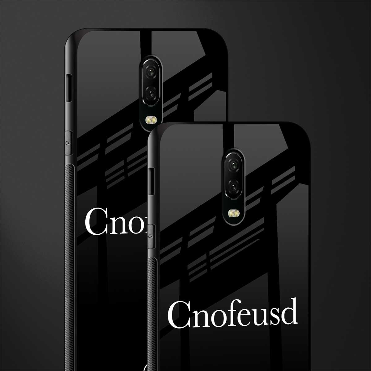 cnofeusd confused black glass case for oneplus 6t image-2