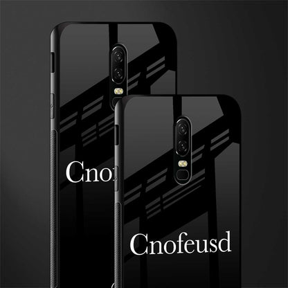 cnofeusd confused black glass case for oneplus 6 image-2