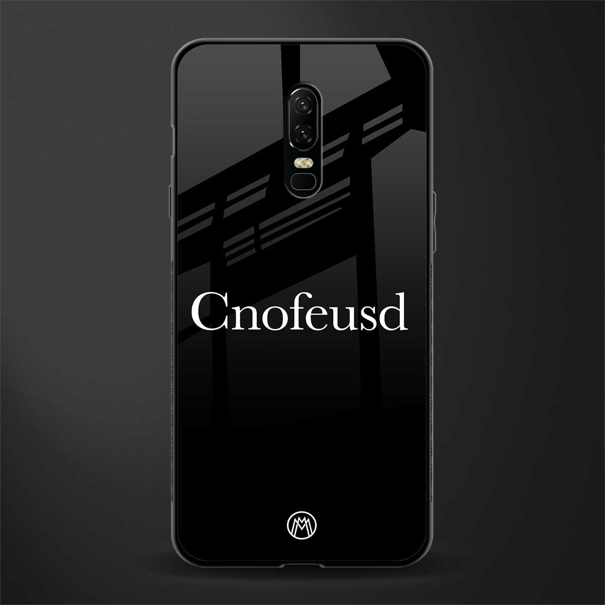 cnofeusd confused black glass case for oneplus 6 image