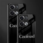 cnofeusd confused black back phone cover | glass case for oppo reno 8 pro