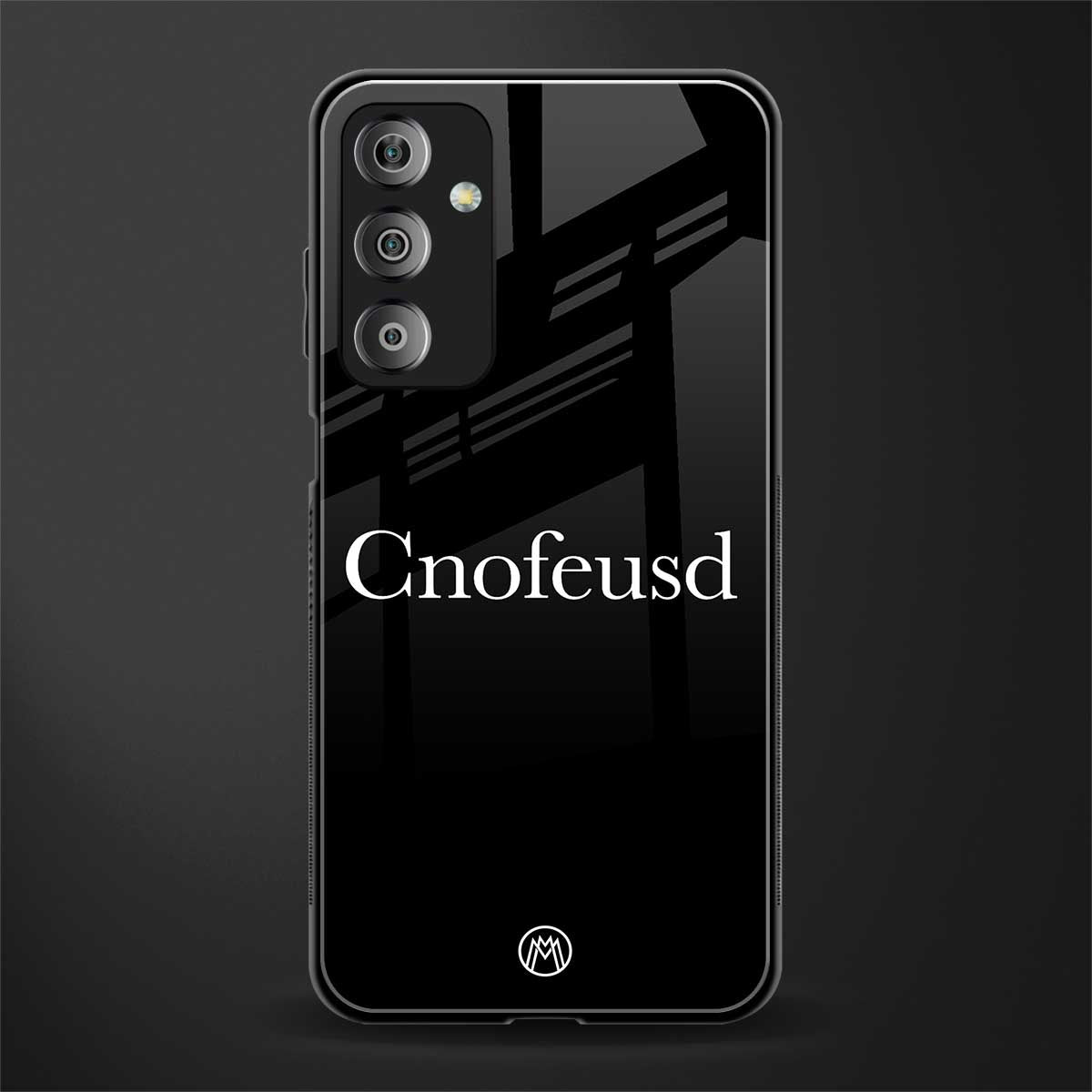 cnofeusd confused black back phone cover | glass case for samsung galaxy f23 5g