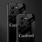 cnofeusd confused black back phone cover | glass case for vivo v25-5g