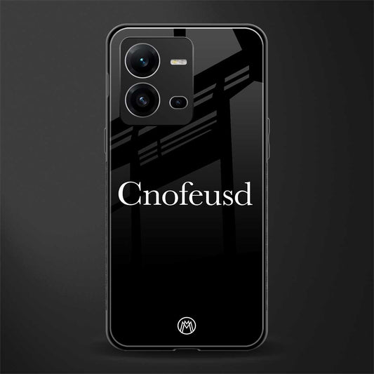 cnofeusd confused black back phone cover | glass case for vivo v25-5g
