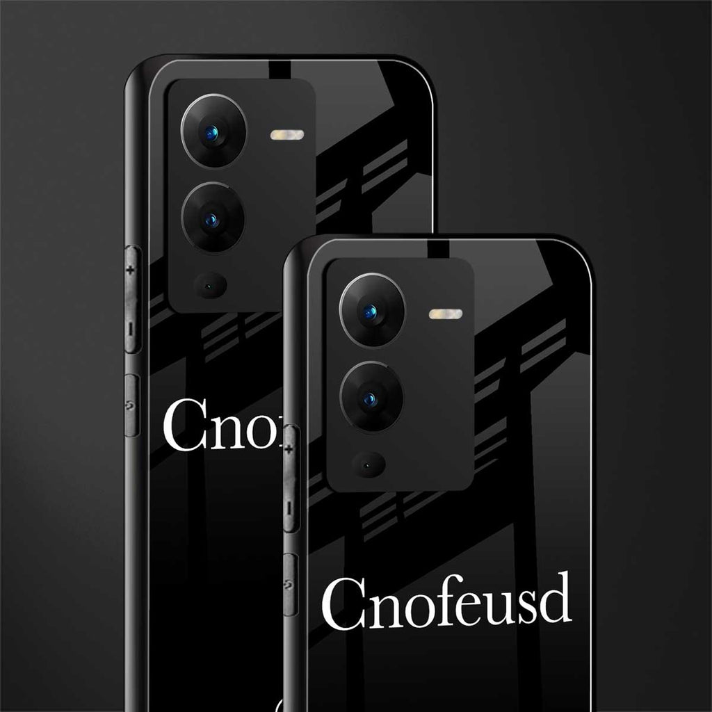 cnofeusd confused black back phone cover | glass case for vivo v25 pro 5g