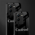 cnofeusd confused black back phone cover | glass case for vivo v25 pro 5g