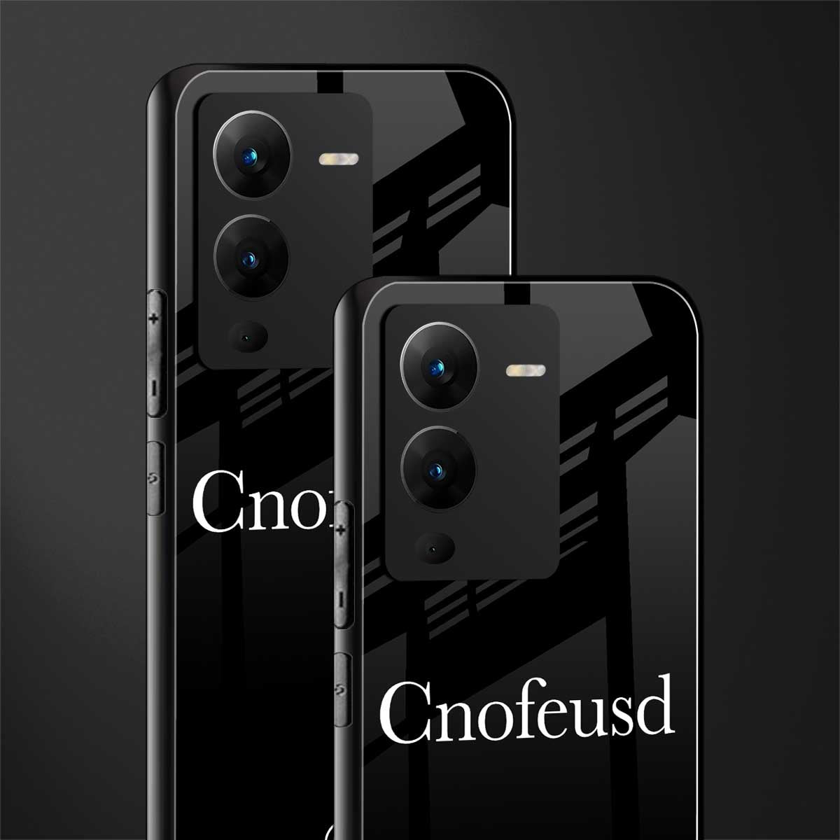 cnofeusd confused black back phone cover | glass case for vivo v25 pro 5g