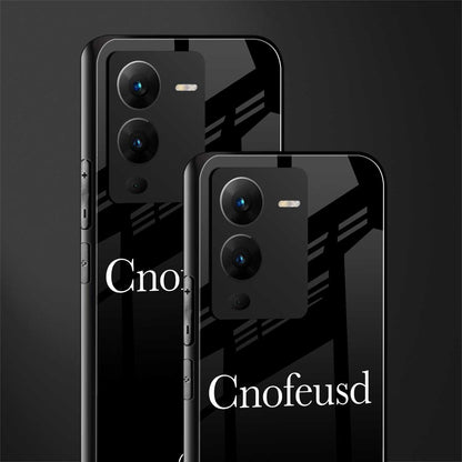 cnofeusd confused black back phone cover | glass case for vivo v25 pro 5g