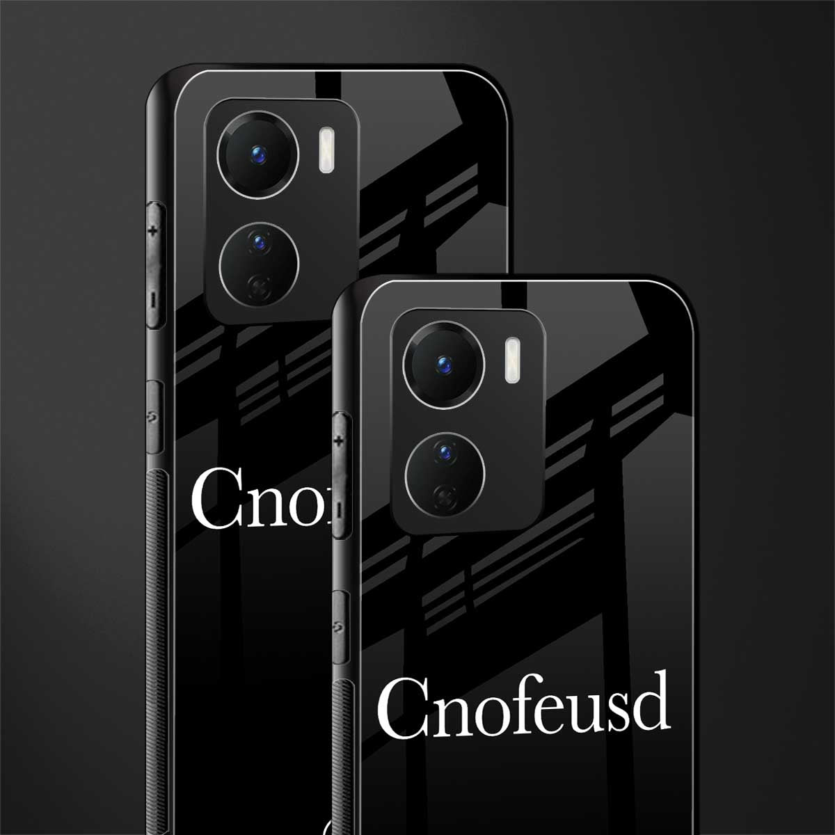 cnofeusd confused black back phone cover | glass case for vivo y16