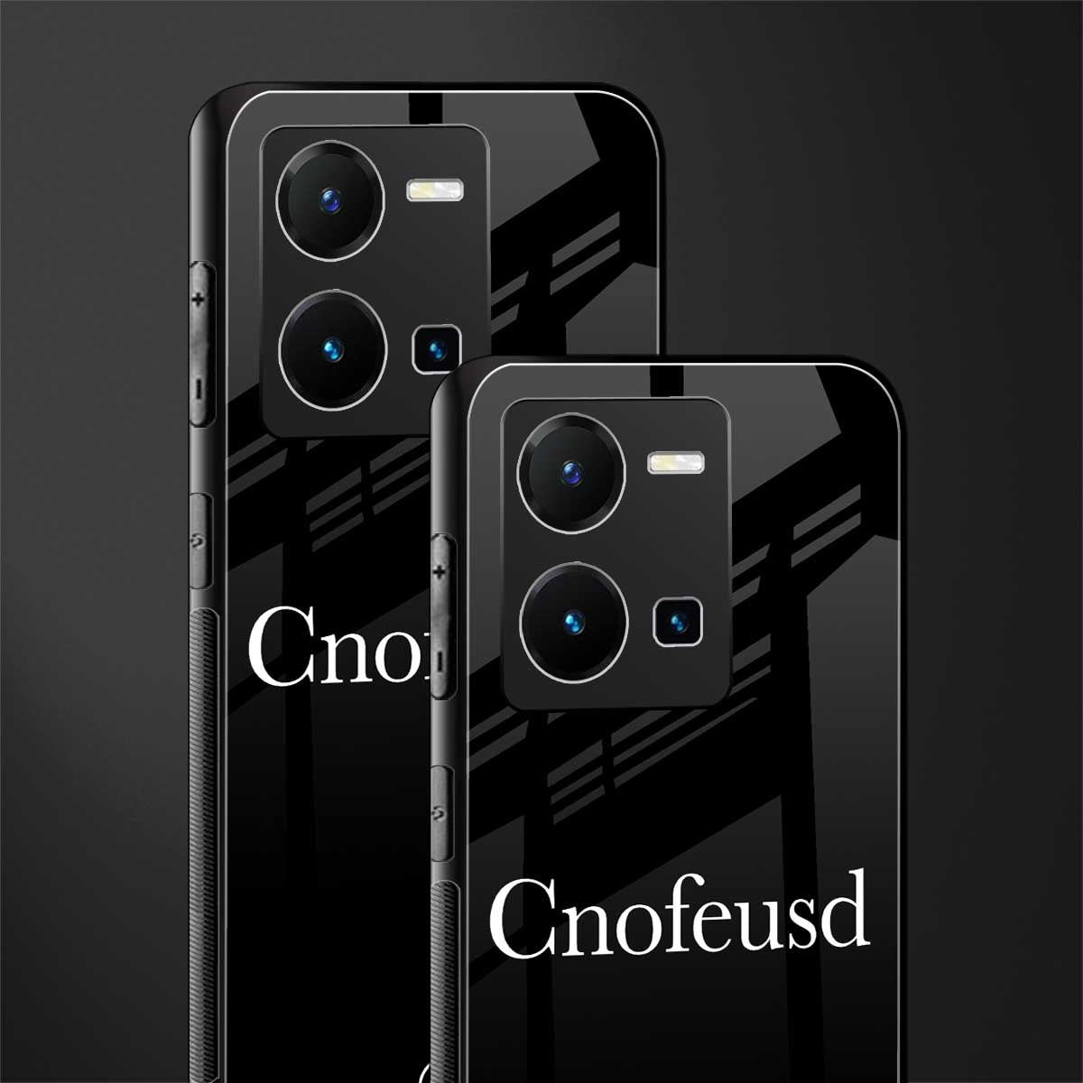 cnofeusd confused black back phone cover | glass case for vivo y35 4g