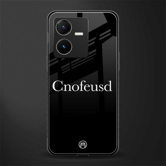 cnofeusd confused black back phone cover | glass case for vivo y22