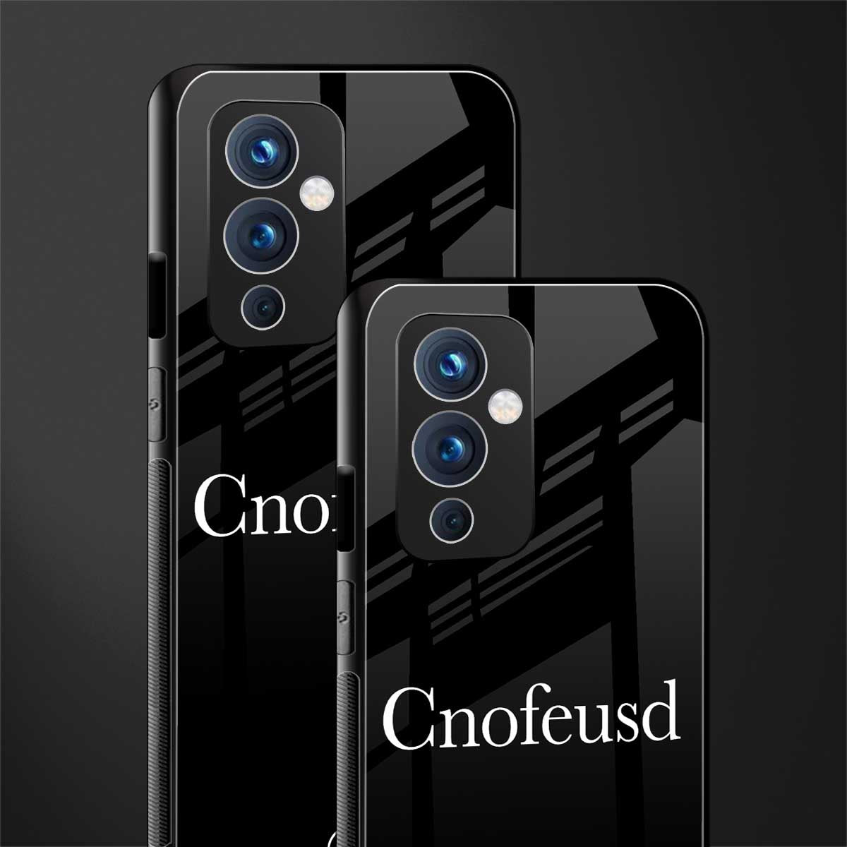 cnofeusd confused black back phone cover | glass case for oneplus 9