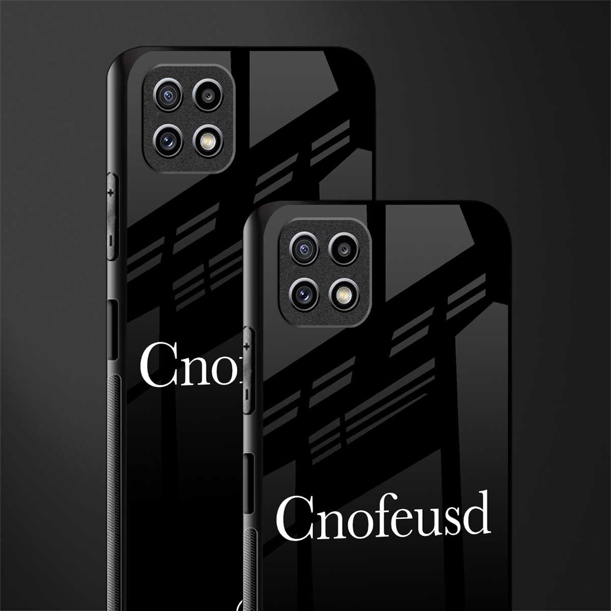 cnofeusd confused black back phone cover | glass case for samsung galaxy f42