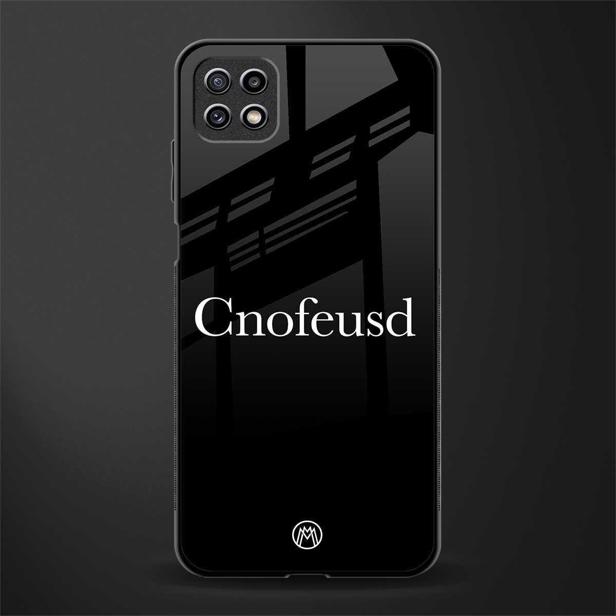 cnofeusd confused black back phone cover | glass case for samsung galaxy f42