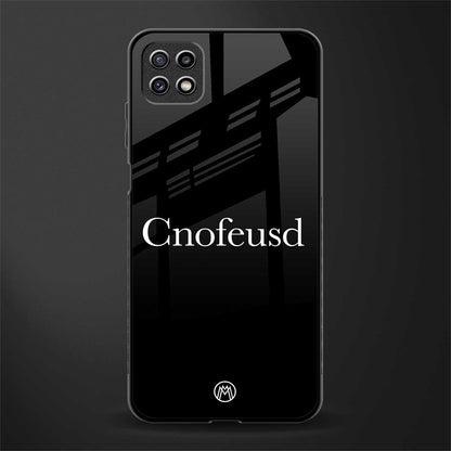 cnofeusd confused black back phone cover | glass case for samsung galaxy f42
