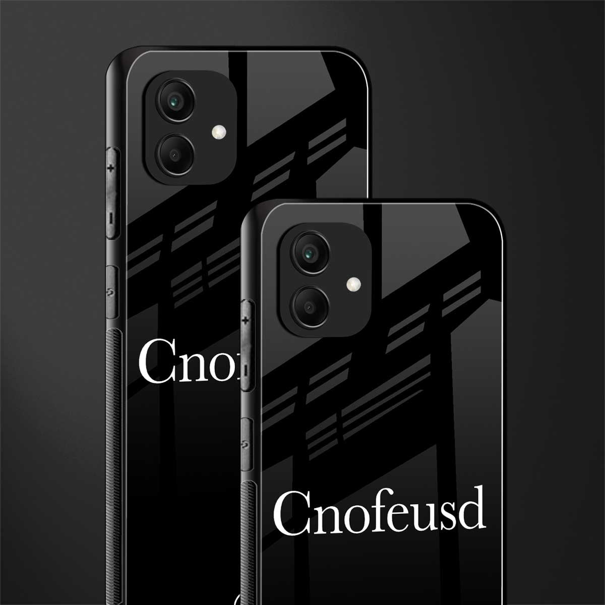 cnofeusd confused black back phone cover | glass case for samsung galaxy a04